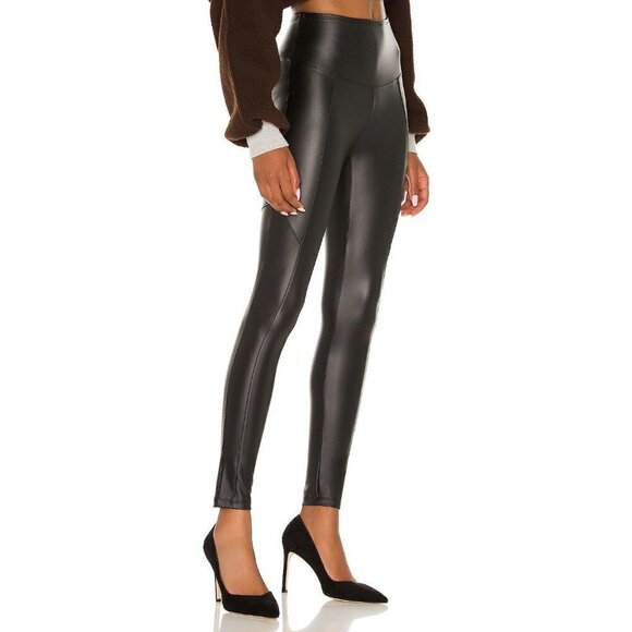 Yummie Faux Leather Leggings in Black Small As-is Vegan Pants - Picture 3 of 14